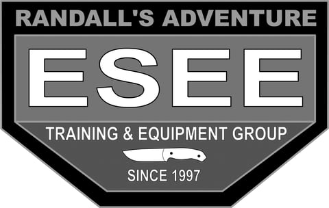 ESEE Training & Equipment Group logo with knife icon, established 1997 under Randalls Adventure