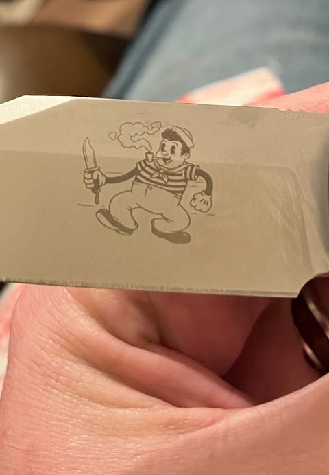 Vintage cartoon pirate character drawing on tan paper